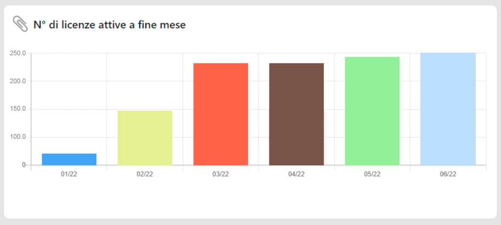 Grafico a barre per la gestione delle licenze