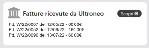 Collegamento rapido alle fatture ricevute da Ultroneo