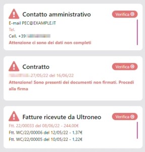 Grafica degli errori commessi dall'esercente